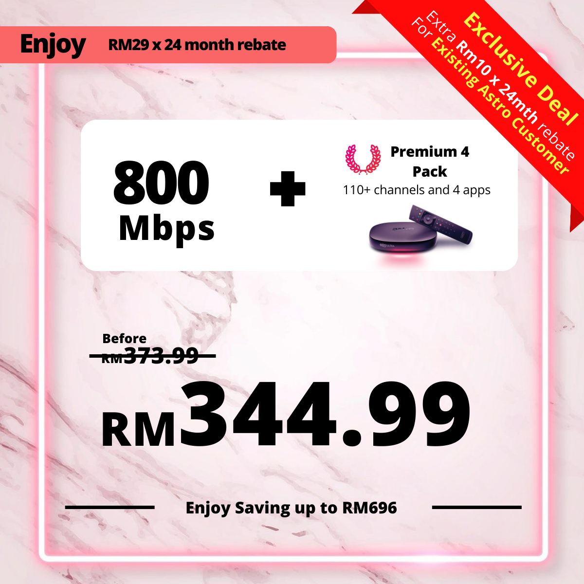 Astro Fibre 800 Mbps + Premium Pack 4