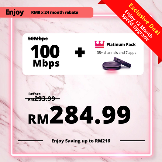 Astro Fibre 50 Mbps + Platinum Pack