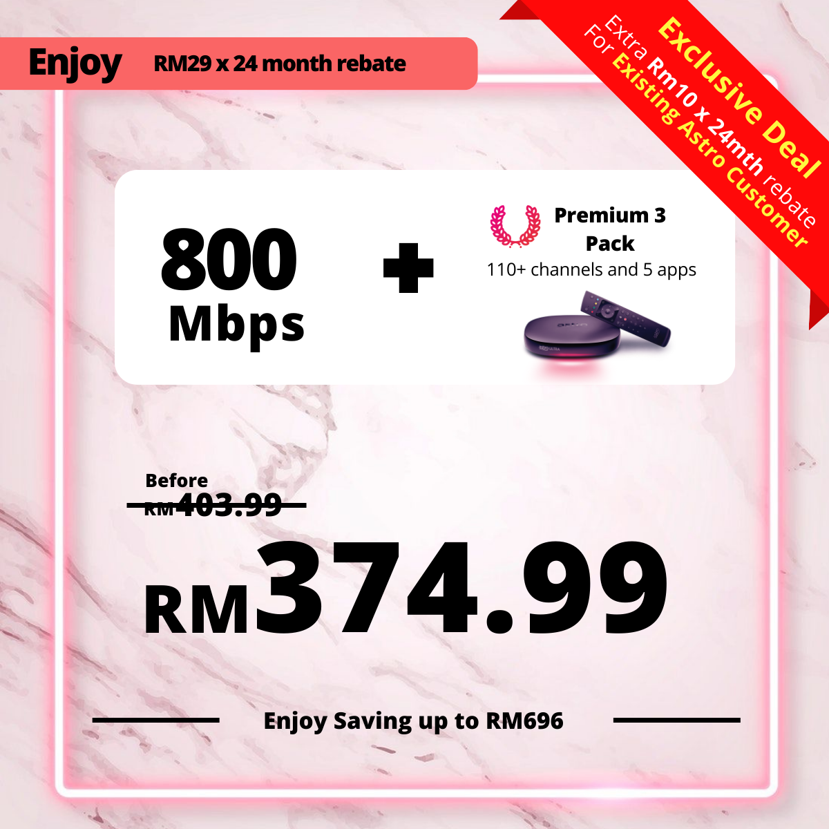Astro Fibre 800 Mbps + Premium Pack 3