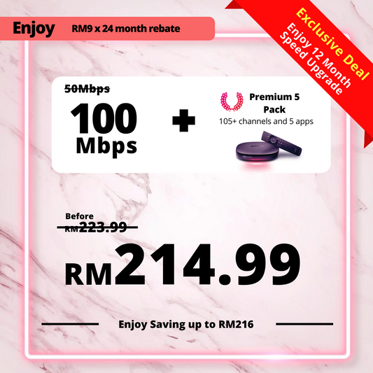Astro Fibre 50 Mbps + Premium Pack 3
