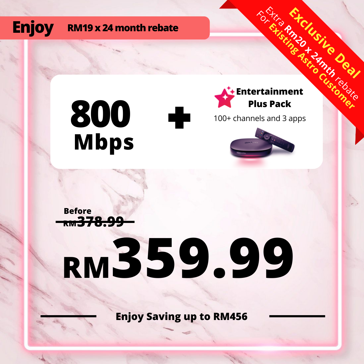 Astro Fibre 800 Mbps + Entertainment Plus Pack